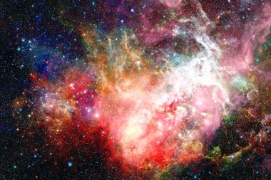 Nebula ve galaksiler uzayda. Bu görüntünün elementleri NASA tarafından desteklenmektedir.