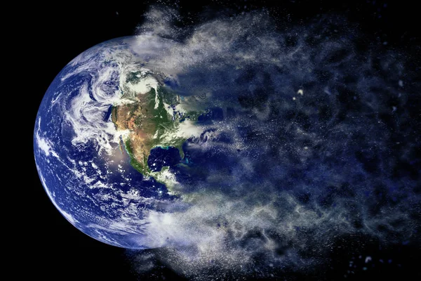 Planet Explosion - dünya. Nasa tarafından döşenmiş bu görüntü unsurları — Stok fotoğraf