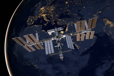 Avrupa üzerinden Uluslararası Uzay İstasyonu.