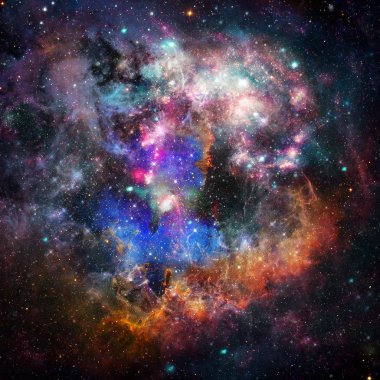 Derin uzay soyut galakside. Astronomi arka plan.