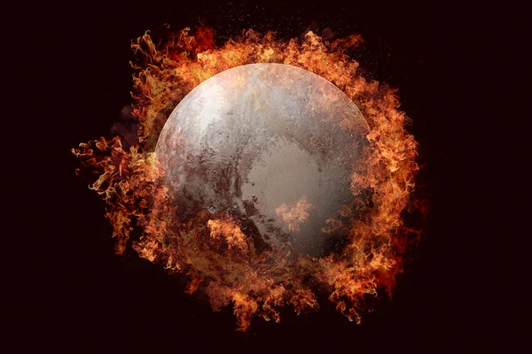 Planeta em chamas - Plutão. Arte de ficção científica . — Fotografia de Stock
