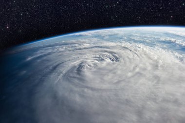 Dünya üzerinde tayfun - uydu fotoğrafı.