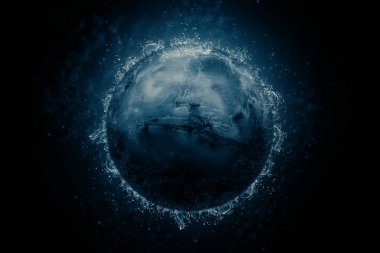 Su - Mars gezegeni. Bilim kurgu sanat.