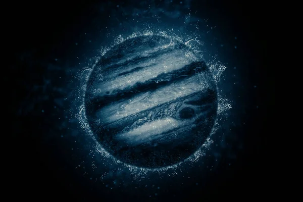 Planet im Wasser - jupiter. Science Fiction Kunst. — Stockfoto