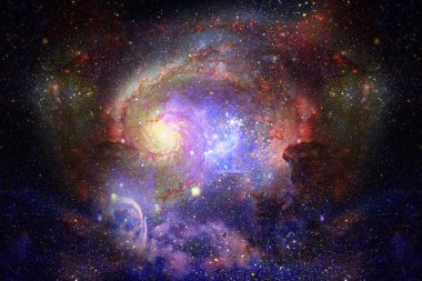 Yıldızlı derin uzay - nebual ve galaksi