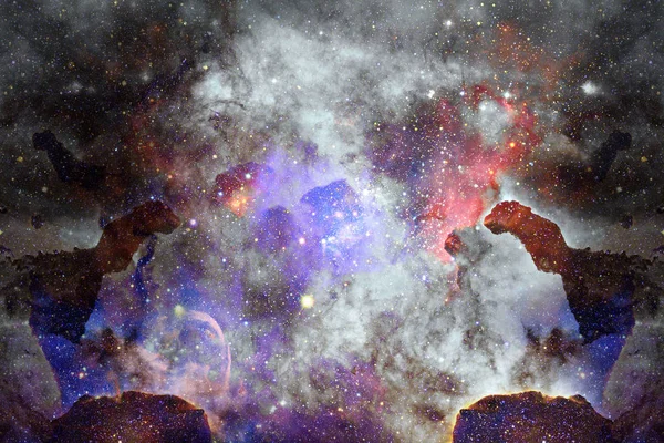 Νεφέλωμα και γαλαξίας στο διάστημα. Στοιχεία αυτής της εικόνας που παρέχονται από τη NASA. — Φωτογραφία Αρχείου