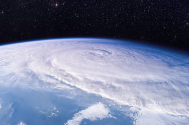 Dünya üzerinde tayfun - uydu fotoğrafı.