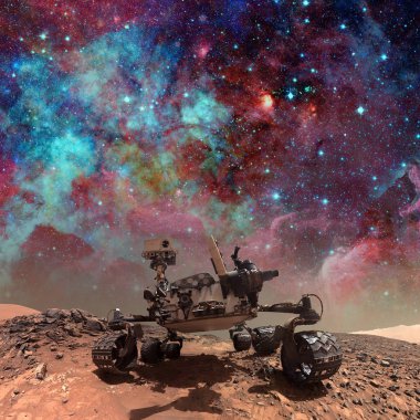 Mars 'ın yüzeyini araştıran meraklı bir gezgin..