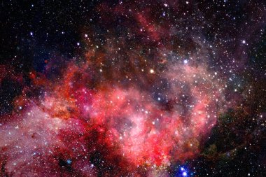 Karanlık uzayda nebula ve galaksiler. Bu görüntünün elementleri NASA tarafından desteklenmektedir.