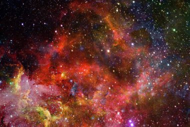 Karanlık uzayda nebula ve galaksiler. Bu görüntünün elementleri NASA tarafından desteklenmektedir.