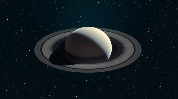 Sistema Solar - Saturno. É o sexto planeta a partir do Sol. — Fotografia de Stock