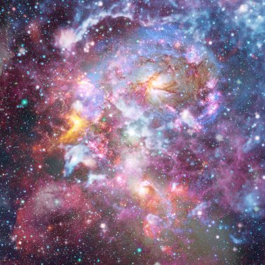 Nebula ve galaksiler uzayda. Bu görüntünün elementleri NASA tarafından desteklenmektedir.