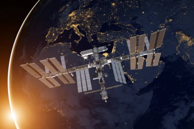 Dünya üzerindeki Uluslararası Uzay İstasyonu.