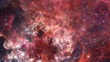 Yıldızlı renkli uzay bulutsusu. Bu görüntünün elementleri NASA tarafından desteklenmektedir.