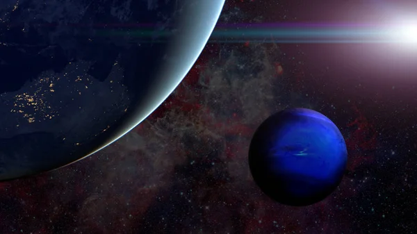 Szolár-rendszerek - Neptunusz. Tudományos háttér. — Stock Fotó