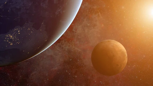 태양계-화성입니다. 과학 배경. — 스톡 사진