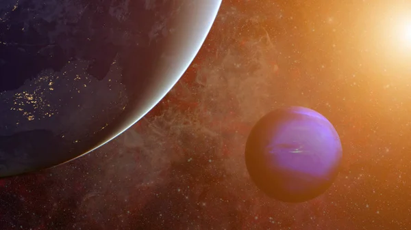 Sonnensystem - Neptun. Wissenschaftlicher Hintergrund. — Stockfoto