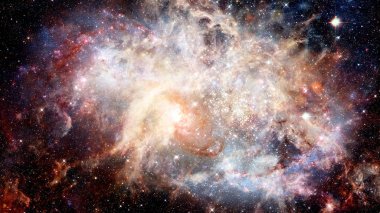 Galaksi ve nebula. Bu görüntünün elementleri NASA tarafından desteklenmektedir