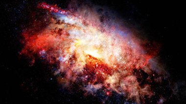 Galaksi ve nebula. Bu görüntünün elementleri NASA tarafından desteklenmektedir