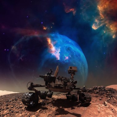 Mars 'ın yüzeyini araştıran meraklı bir gezgin..