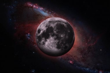 Earths Moon. Outer space background. clipart