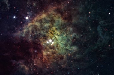 Bulutsu, galaxy ve yıldız. Nasa tarafından döşenmiş bu görüntü unsurları.