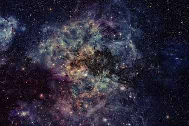 Nebula ve yıldızlar uzayda. Bu görüntünün elementleri NASA tarafından desteklenmektedir.