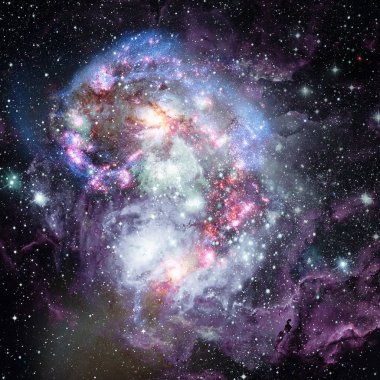 Nebula ve galaksiler uzayda. Bu görüntünün elementleri NASA tarafından desteklenmektedir.