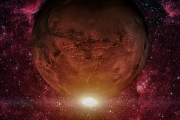 Sistema Solar - Marte. Es el cuarto planeta del Sol. — Foto de Stock