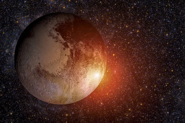 태양계: 명왕성. 카이퍼 벨트에 있는 왜소 행성이다. — 스톡 사진