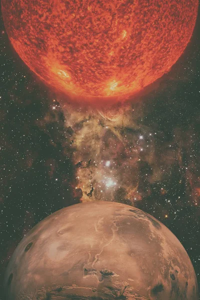 Sistema Solar - Marte. Es el cuarto planeta del Sol. —  Fotos de Stock