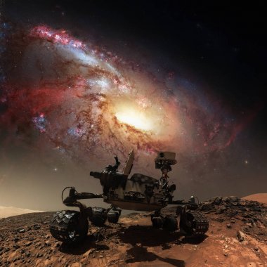 Mars 'ın yüzeyini araştıran meraklı bir gezgin..