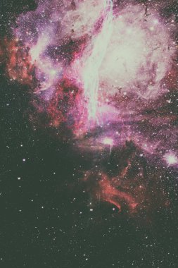 Bulutsusu ve galaksilerin karanlık uzayda. Bu görüntü furnis unsurları