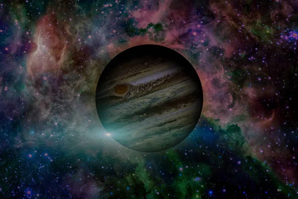 Planeet Jupiter. Nevel op de achtergrond. — Stockfoto