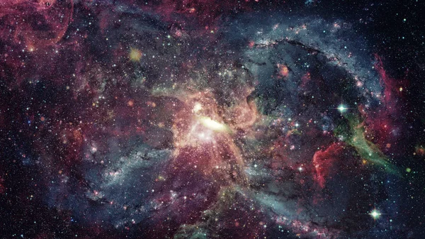 Ανοιχτός χώρος με νεφελώματα και γαλαξίες. Στοιχεία αυτής της εικόνας που παρέχονται από τη NASA — Φωτογραφία Αρχείου