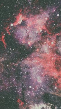 Açık alan bulutsu ve galaksiler. Bu görüntü kürk unsurları