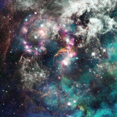 Bulutsu, galaxy ve yıldız. Soyut bilim arka plan.