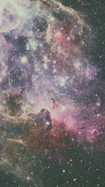 Nebula ve galaksiler. Bu görüntünün elementleri NASA tarafından döşenmiştir