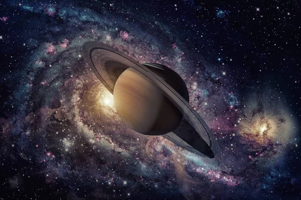 Naprendszer - Szaturnusz. Ez a hatodik bolygó a Napból.. — Stock Fotó