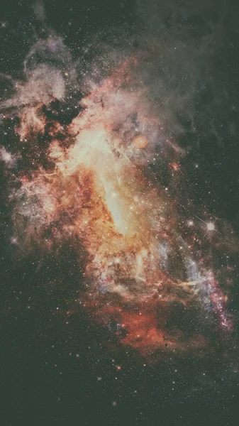 Univerzum jelenet ködökkel, csillagokkal és galaxisokkal a világűrben. — Stock Fotó