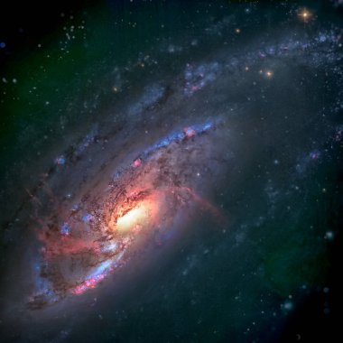NGC 4258 av köpekleri takımyıldızı yönünde bulunan bir sarmal gökada.