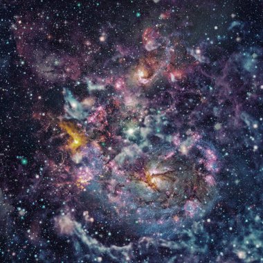 Nebula ve galaksiler uzayda. Bu görüntünün elementleri NASA tarafından desteklenmektedir.