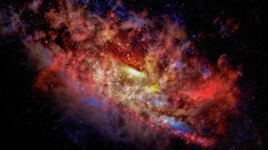 Galaksi ve nebula. Bu görüntünün elementleri NASA tarafından desteklenmektedir