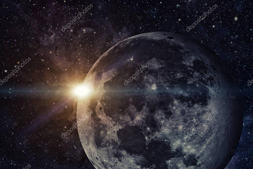 Sistema Solar Tierra Luna. La Luna es el único satélite natural de la