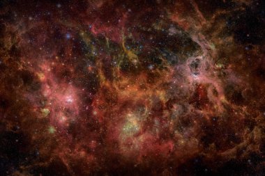 Yıldızlı derin uzay - Bulutsusu ve galaksi