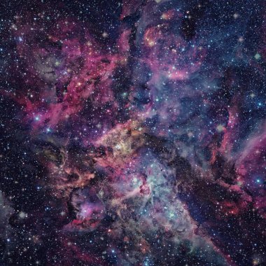 Nebula ve galaksiler uzayda. Bu görüntünün elementleri NASA tarafından desteklenmektedir.