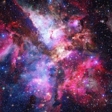 Nebula ve galaksiler uzayda. Bu görüntünün elementleri NASA tarafından desteklenmektedir.