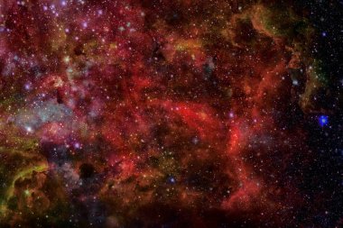 Bulutsusu ve galaksilerin karanlık uzayda. Bu görüntü furnis unsurları