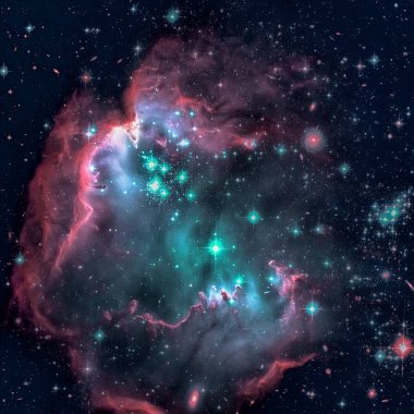 Küçük Macellan Bulutu içinde yer alan yıldız açık yıldız kümesi.