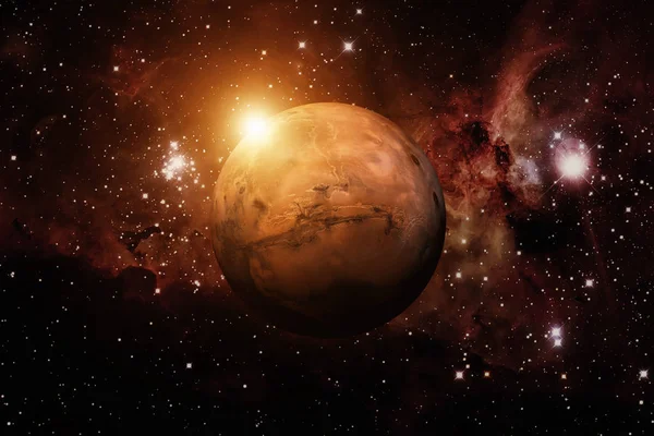 Pianeta Marte. Nebulosa sullo sfondo . — Foto Stock